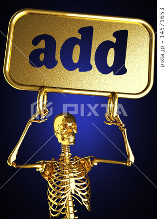 add word and golden skeleton 14571653