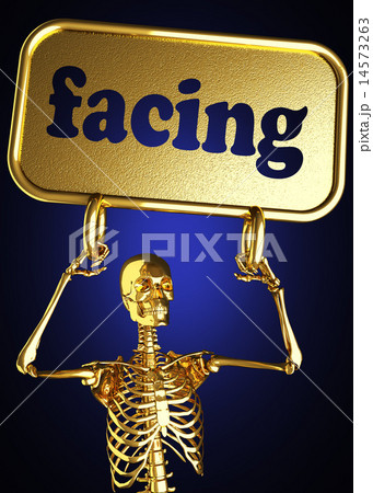 facing word and golden skeleton facing word and golden skeleton 14573263
