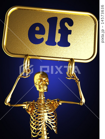 elf word and golden skeleton 14573636