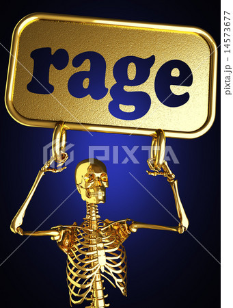 rage word and golden skeleton 14573677