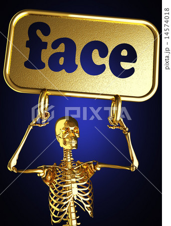 face word and golden skeleton face word and golden skeleton 14574018