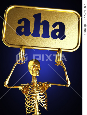 aha word and golden skeleton 14574107