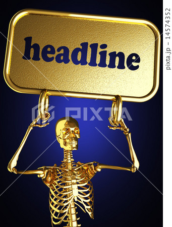 headline word and golden skeleton 14574352