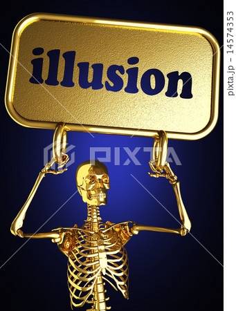 illusion word and golden skeleton 14574353