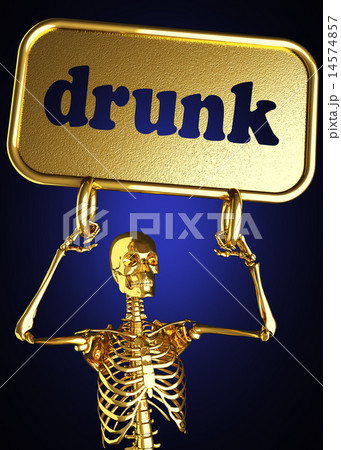drunk word and golden skeleton 14574857