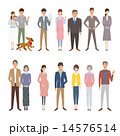人物　親子　夫婦　世代　イラスト 14576514