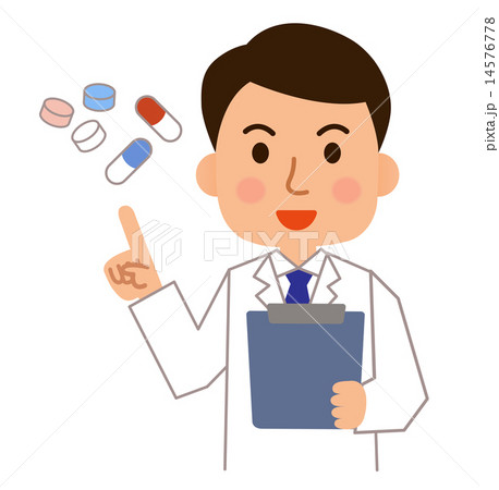 医者が指さししてお薬の説明 医者が指さししてお薬の説明 14576778