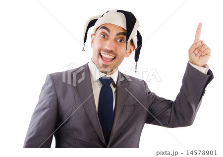 Businessman clown isolated on white 14578901