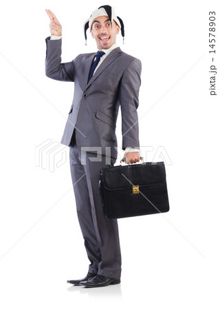 Businessman clown isolated on white 14578903