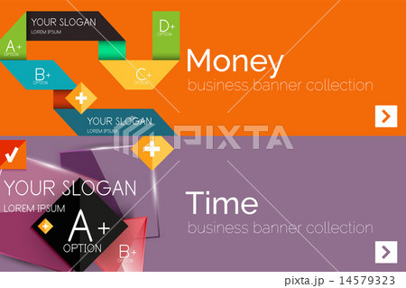 Flat design paper infographic banner set Flat design paper infographic banner set 14579323