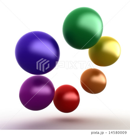 colorful glossy balls on gray 14580009