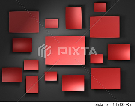red Paper stickers. 3D render red Paper stickers. 3D render 14580035