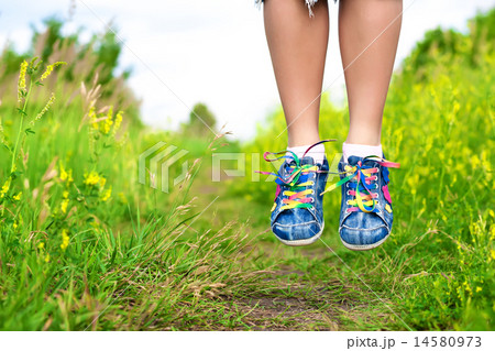woman's legs in a jump woman's legs in a jump 14580973