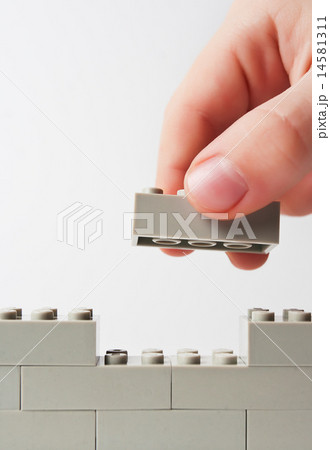 plastic block. wall isolated on white plastic block. wall isolated on white 14581311