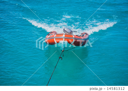 Red Lifeboat in the sea 14581312