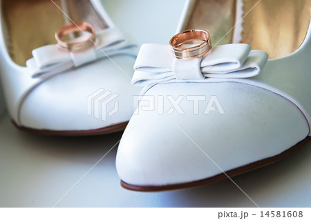 wedding rings on bridal shoes wedding rings on bridal shoes 14581608