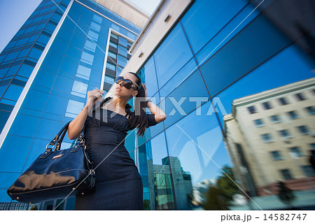beautiful woman walking in the city beautiful woman walking in the city 14582747
