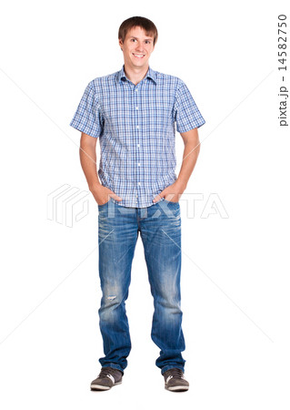 guy in a checkered shirt, isolated guy in a checkered shirt, isolated 14582750