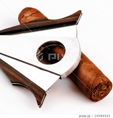 Cigar and cutter on a white background Cigar and cutter on a white background 14584543