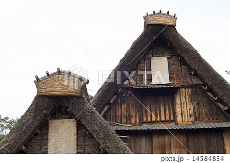 飛騨白川の合掌造りの民家 飛騨白川の合掌造りの民家 14584834