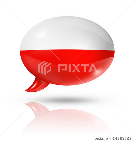 Polish flag speech bubble 14585538