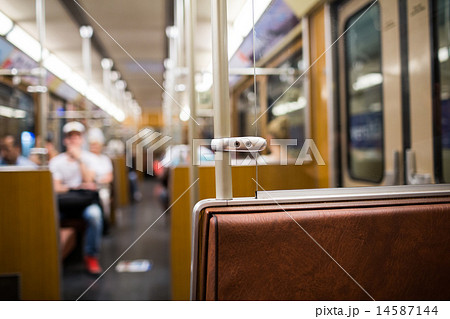Interior of retro subway car in Munich. Interior of retro subway car in Munich. 14587144