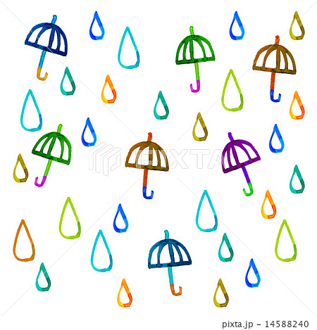 傘と雨のイラスト素材
