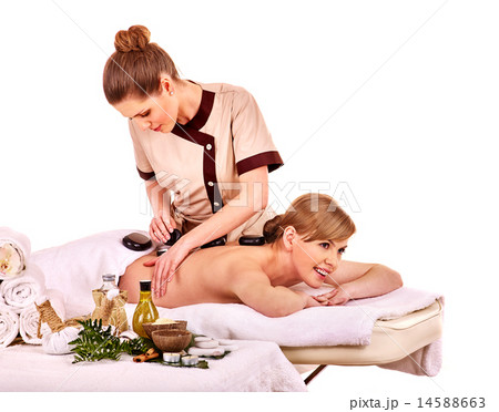 Woman getting spa treatment outdoor. Woman getting spa treatment outdoor. 14588663