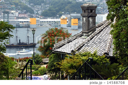 長崎市の旧グラバー住宅と黒船 長崎市の旧グラバー住宅と黒船 14588708