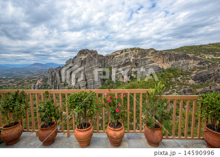 Monasteries on top of Meteora rocks in Greece Monasteries on top of Meteora rocks in Greece 14590996