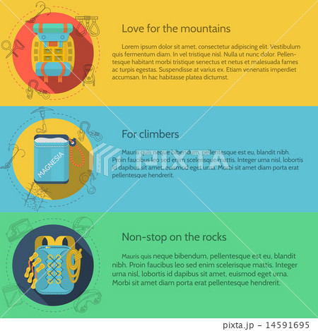 Rock climbing flat color vector illustration 14591695