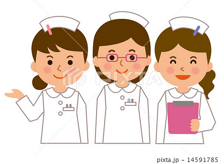 看護師３人のイラスト素材