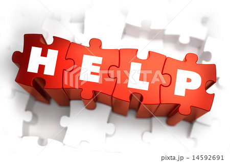 Help - Text on Red Puzzles with White Background. Help - Text on Red Puzzles with White Background. 14592691