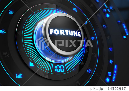 Fortune Button with Glowing Blue Lights. Fortune Button with Glowing Blue Lights. 14592917
