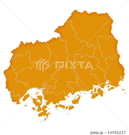 広島県地図のイラスト素材