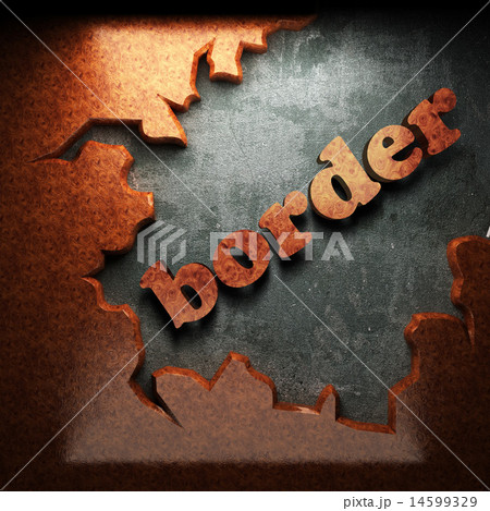 border word of wood 14599329