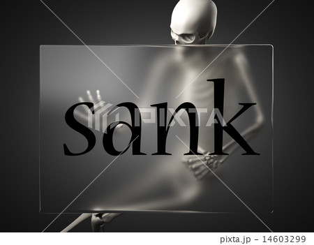 sank word on glass and skeleton 14603299