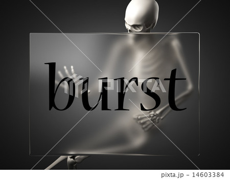 burst word on glass and skeleton 14603384