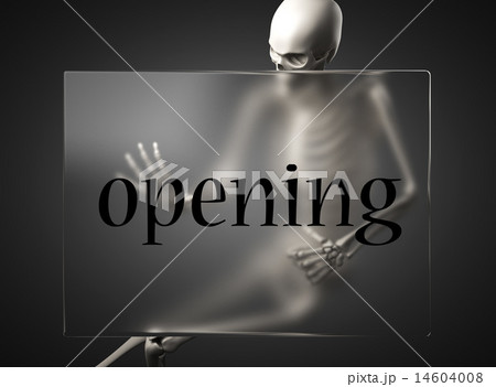 opening word on glass and skeleton 14604008