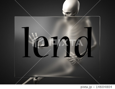 lend word on glass and skeleton 14604804