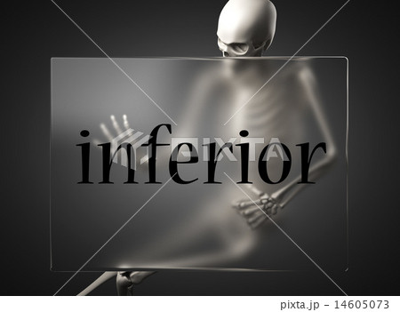 inferior word on glass and skeleton 14605073