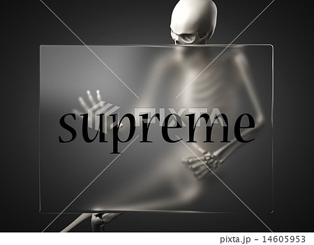 supreme word on glass and skeleton 14605953
