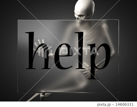help word on glass and skeleton 14606331