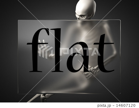 flat word on glass and skeleton 14607120