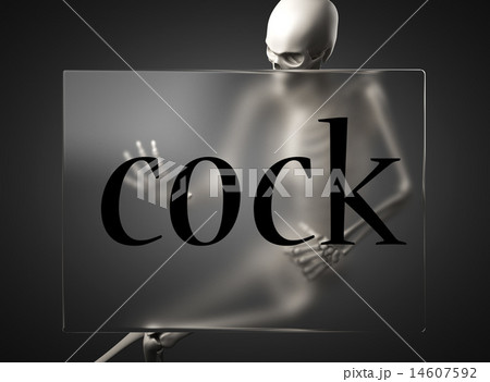 cock word on glass and skeleton 14607592