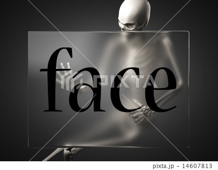 face word on glass and skeleton 14607813