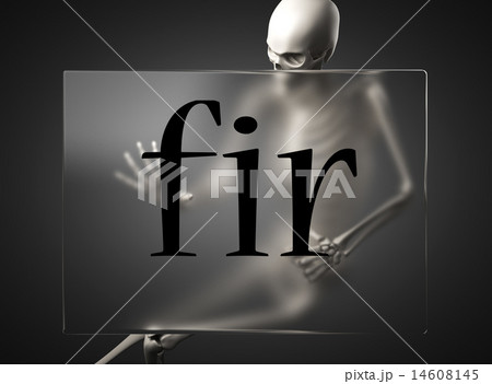 fir word on glass and skeleton 14608145