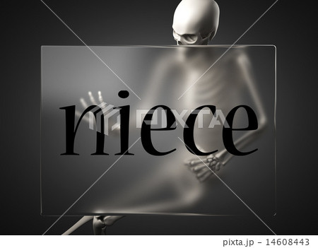 niece word on glass and skeleton 14608443