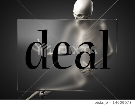 deal word on glass and skeleton 14609073