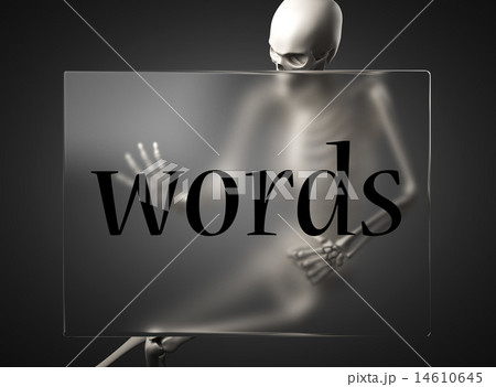 words word on glass and skeleton 14610645